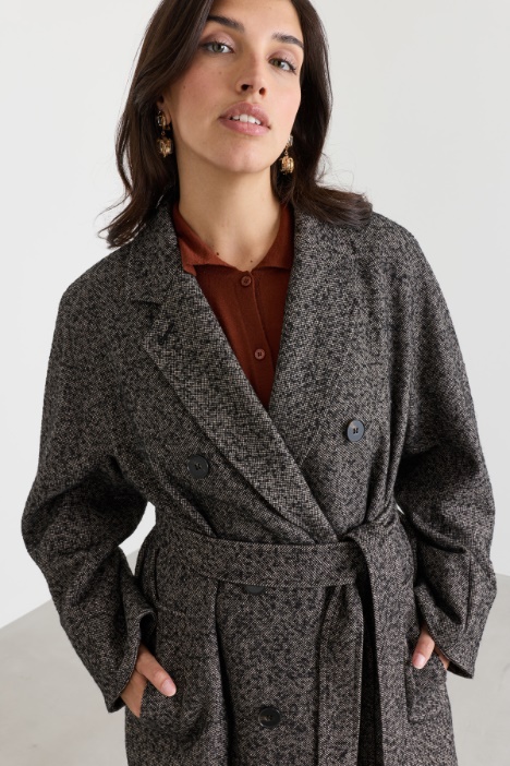 Cappotto in tweed di lana