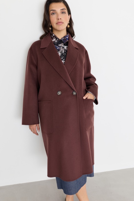 Cappotto doppiopetto in double di lana