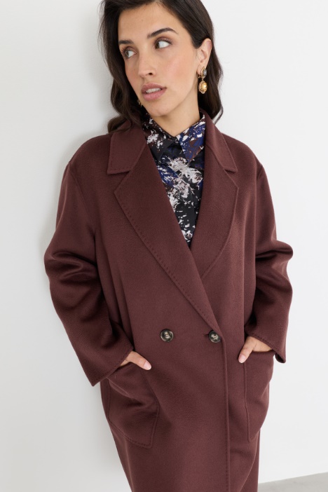 Cappotto doppiopetto in double di lana
