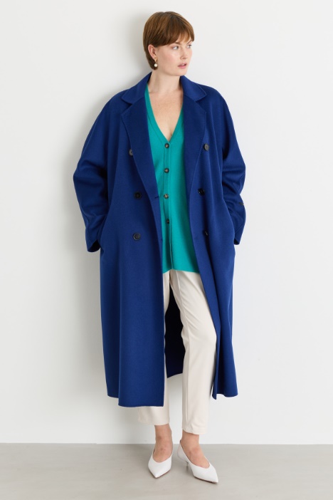 Belted double-faced wool coat - Intrend