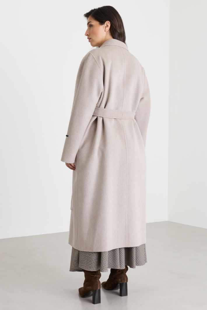 Belted double-faced wool coat - GREY - Intrend - 4