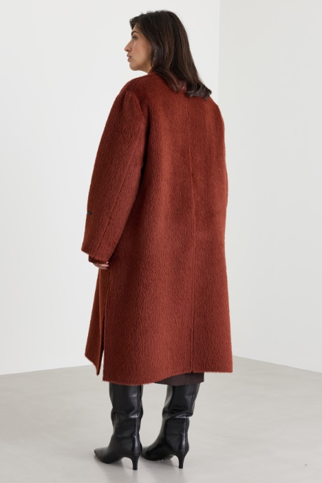 Cappotto in double di lana e alpaca con sciarpa