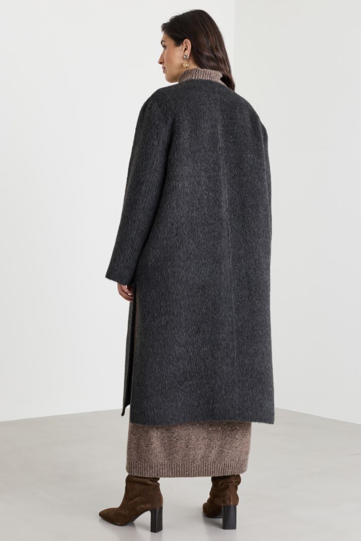 Cappotto in double con sciarpa - GRIGIO - Intrend - 4