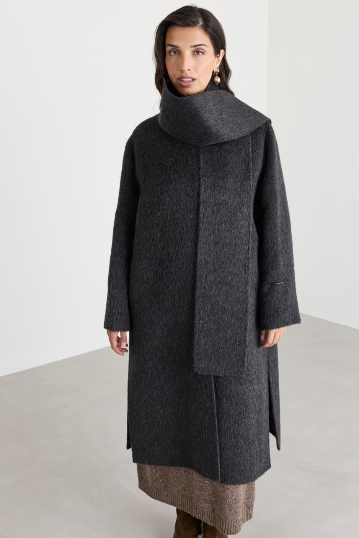 Cappotto in double con sciarpa - GRIGIO - Intrend - 2