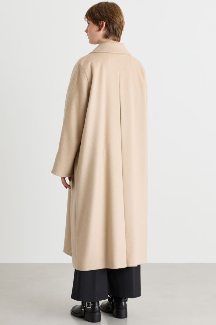 Belted double-faced wool coat - BEIGE - Intrend - 4