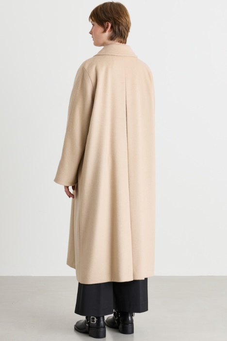 Cappotto in double di lana con cintura