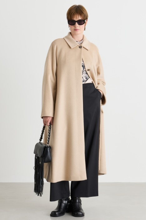 Belted double-faced wool coat - Intrend