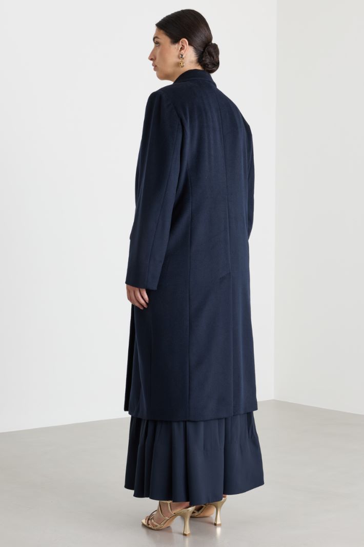 Cappotto in drap con rever a lanciabo - BLU - Intrend - 4