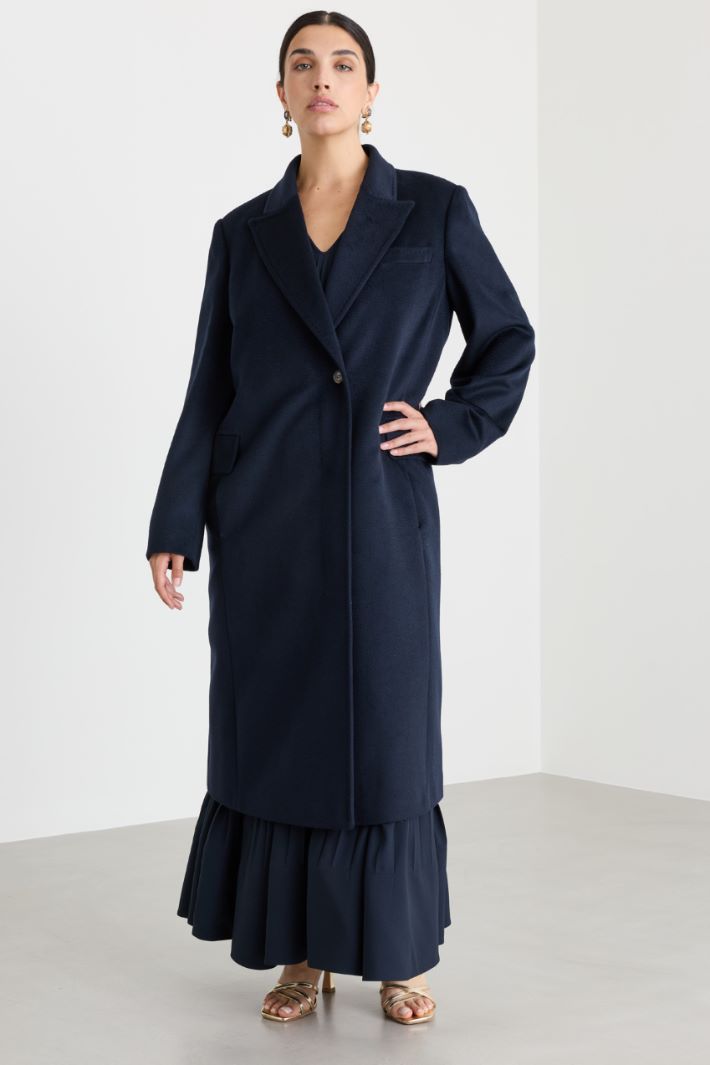 Cappotto in drap con rever a lanciabo - BLU - Intrend - 2