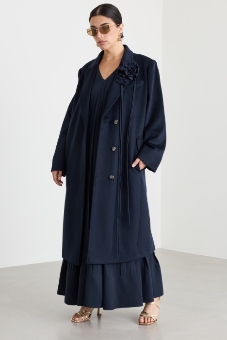 Cappotto in drap con rever a lanciabo - Intrend