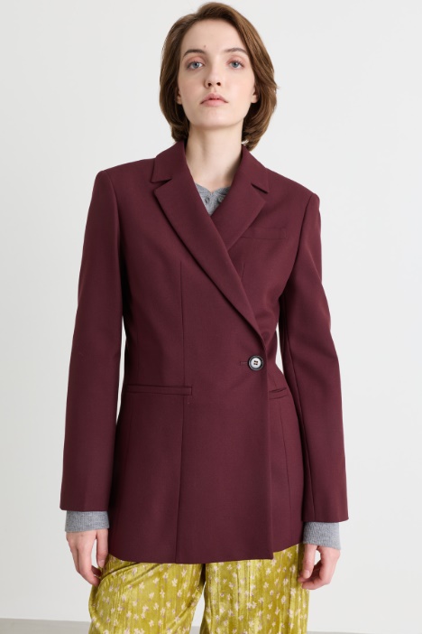Stretch double-breasted blazer - Intrend