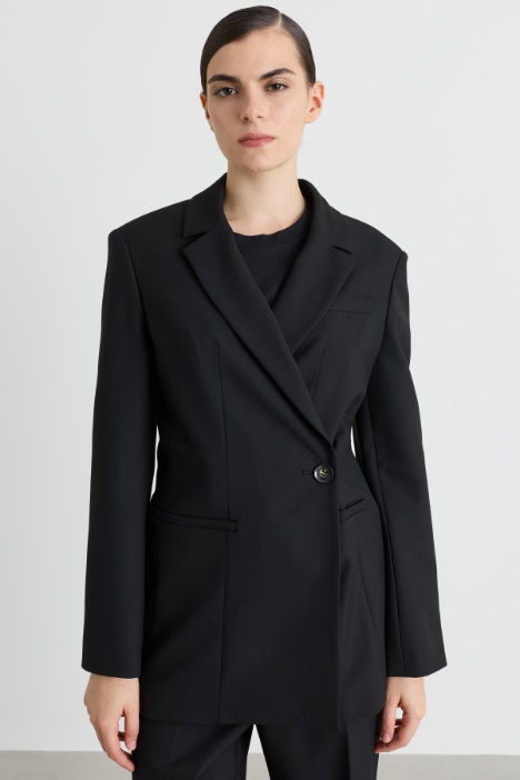 Stretch double-breasted blazer - Intrend