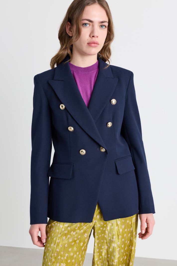 Double-breasted blazer - BLUE - Intrend - 2