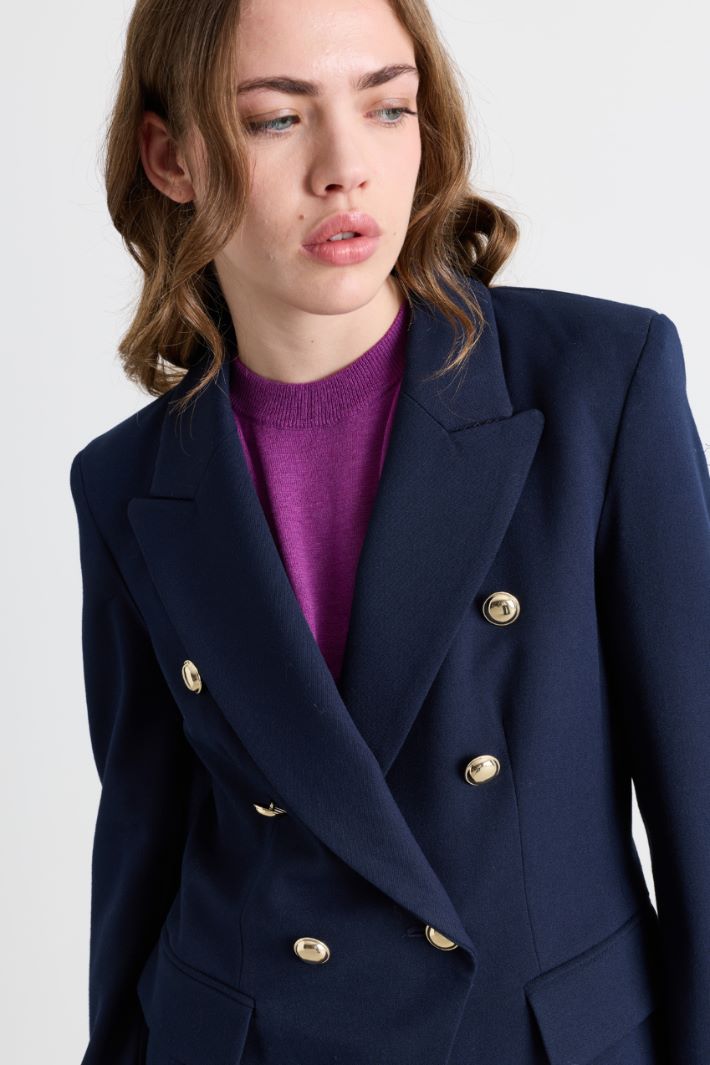 Double-breasted blazer - BLUE - Intrend - 3