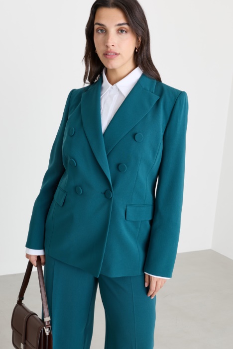 Double-breasted cady blazer - Intrend