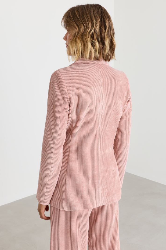 Blazer in velluto a coste - ROSA - Intrend - 4