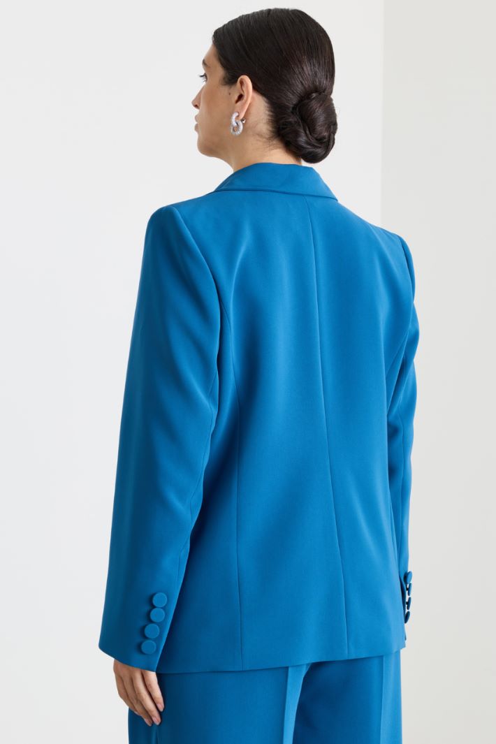 Jewel-button cady blazer - LIGHT BLUE - Intrend - 4