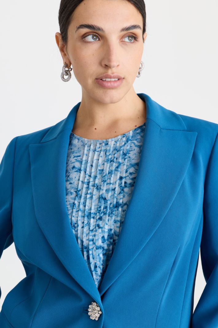 Jewel-button cady blazer - LIGHT BLUE - Intrend - 3