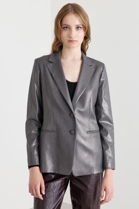 Slim-fit laminated blazer - Intrend