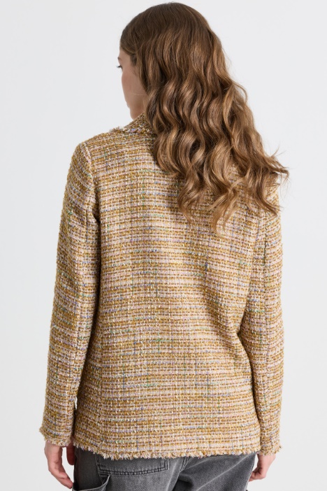 Blazer in stuoia multicolor