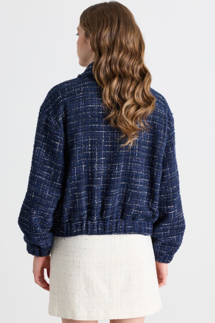 Basketweave jacket - BLUE - Intrend - 4