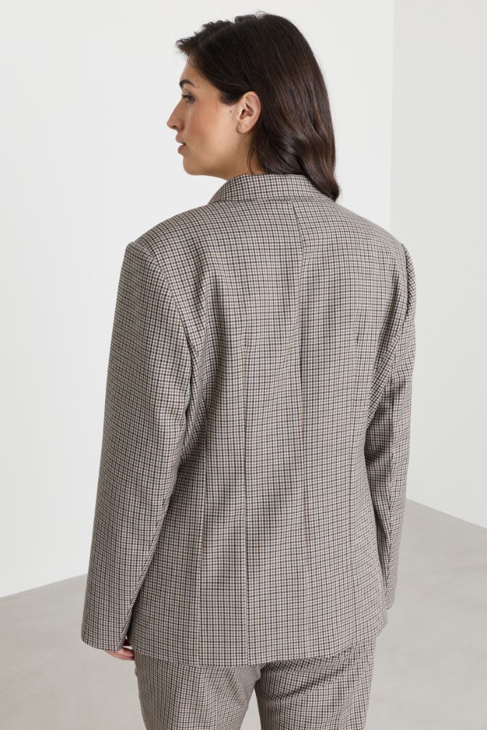 Blazer de batavia con solapas de pico - CAMELLO NEGRO - Intrend - 4