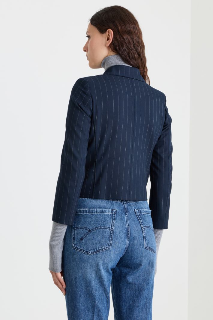 Technical Fabric Blazer - BLUE - Intrend - 4