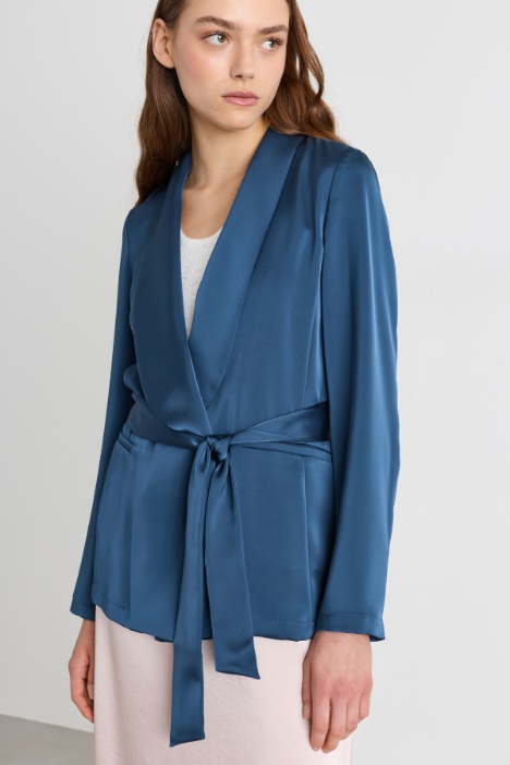 Blazer in raso fluido
