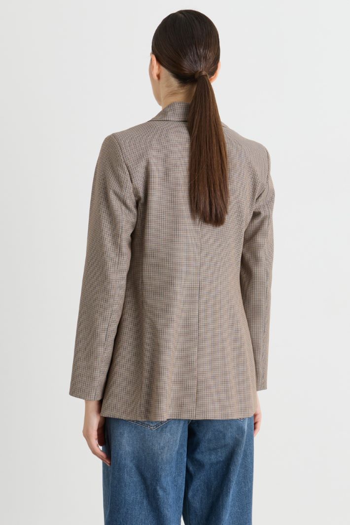Stretch twill blazer - BROWN - Intrend - 4
