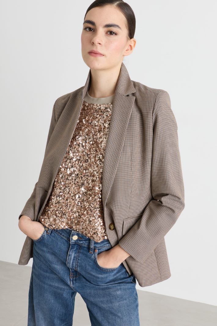 Stretch twill blazer - BROWN - Intrend - 2