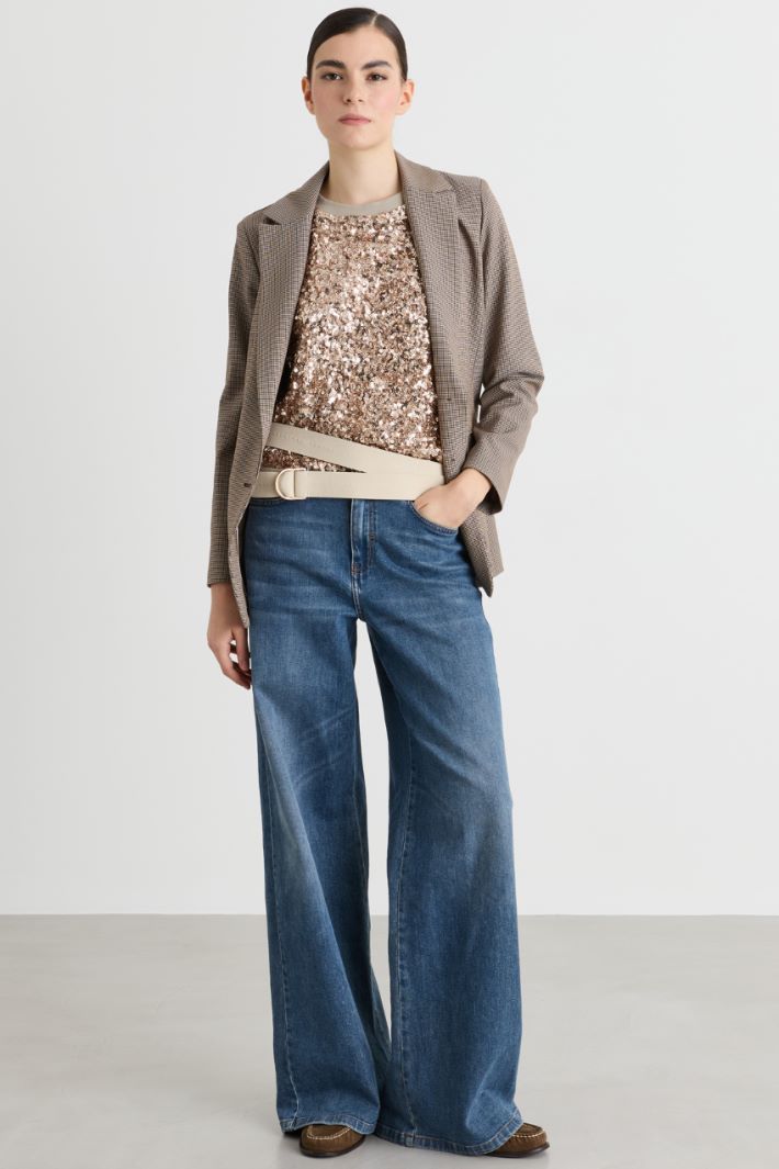 Stretch twill blazer - BROWN - Intrend