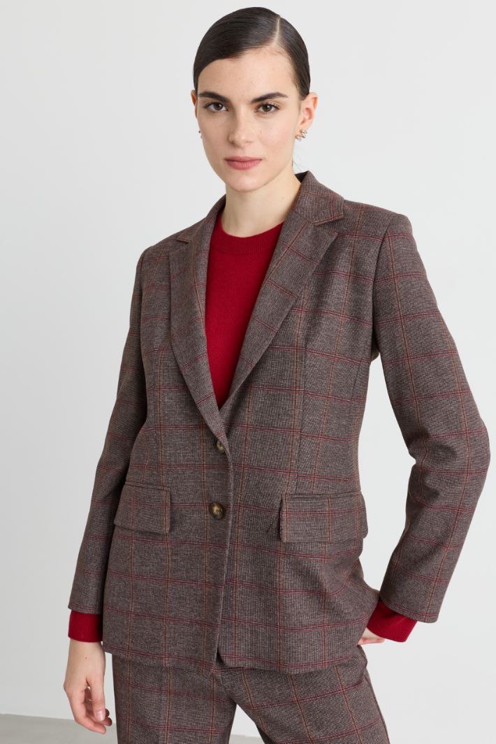 Stretch twill blazer - BROWN RED - Intrend - 2
