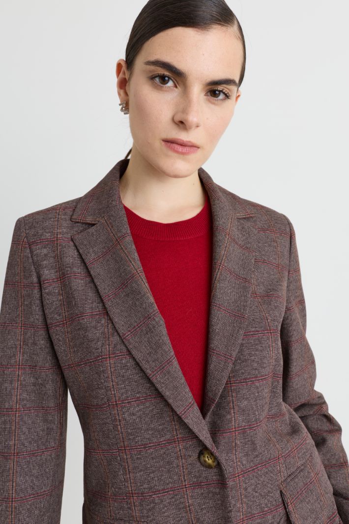 Stretch twill blazer - BROWN RED - Intrend - 3