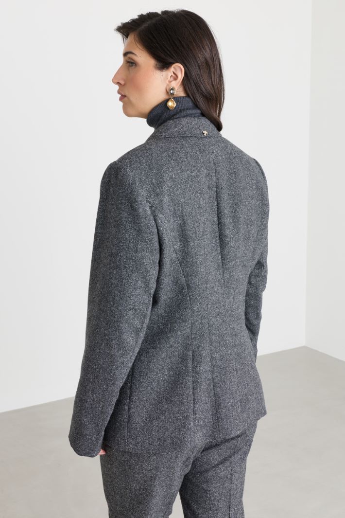 Fitted peak-lapel blazer - GREY - Intrend - 4