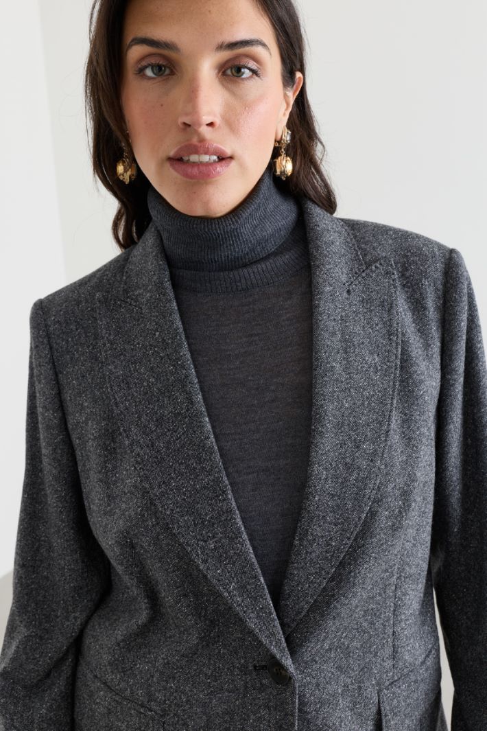 Fitted peak-lapel blazer - GREY - Intrend - 3