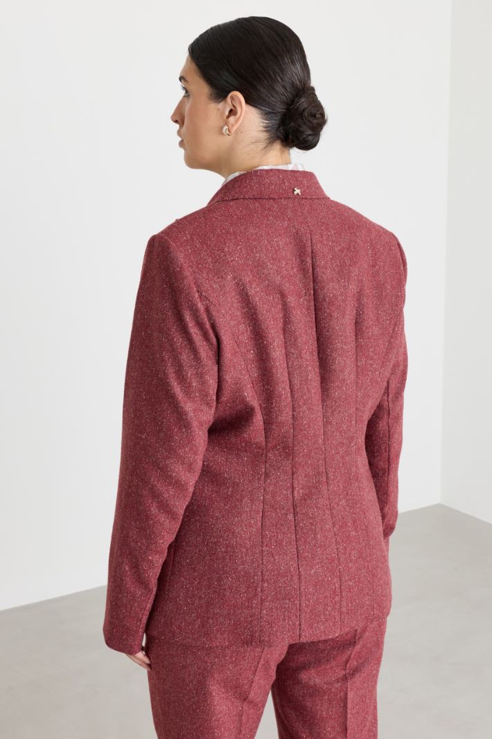 Fitted peak-lapel blazer - RED - Intrend - 4