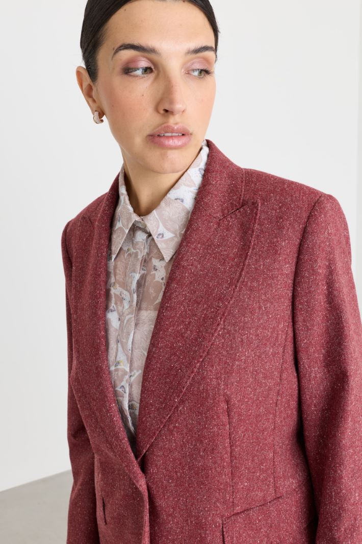 Fitted peak-lapel blazer - RED - Intrend - 3