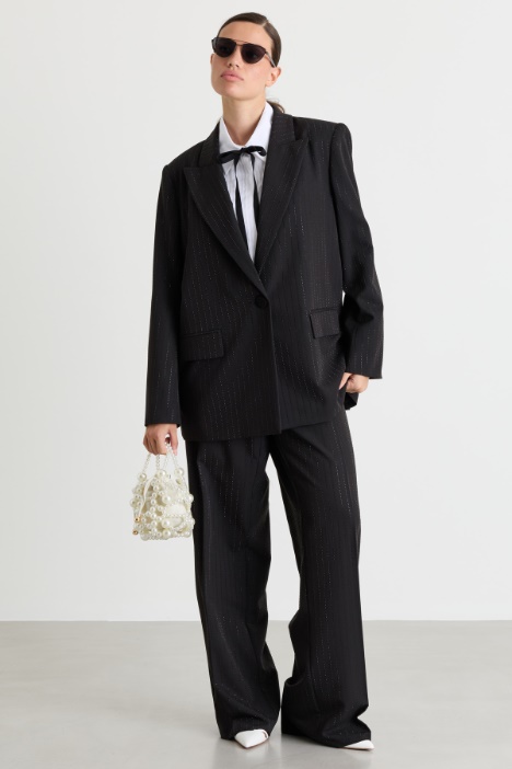 Blazer in levantina con strass - Intrend