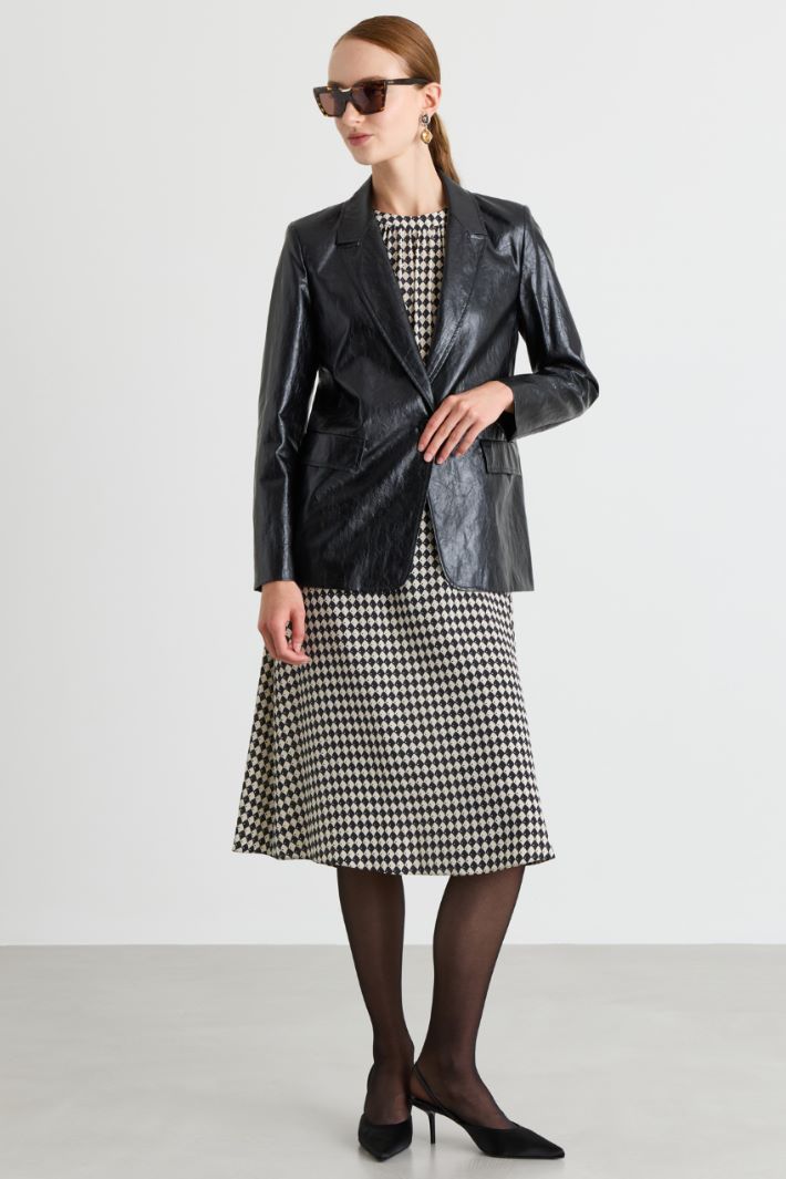 Coated fabric blazer - BLACK - Intrend