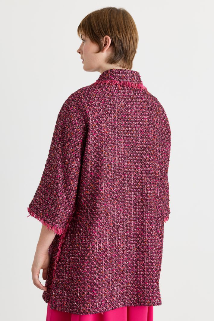 Knitted jacket - RED - Intrend - 4