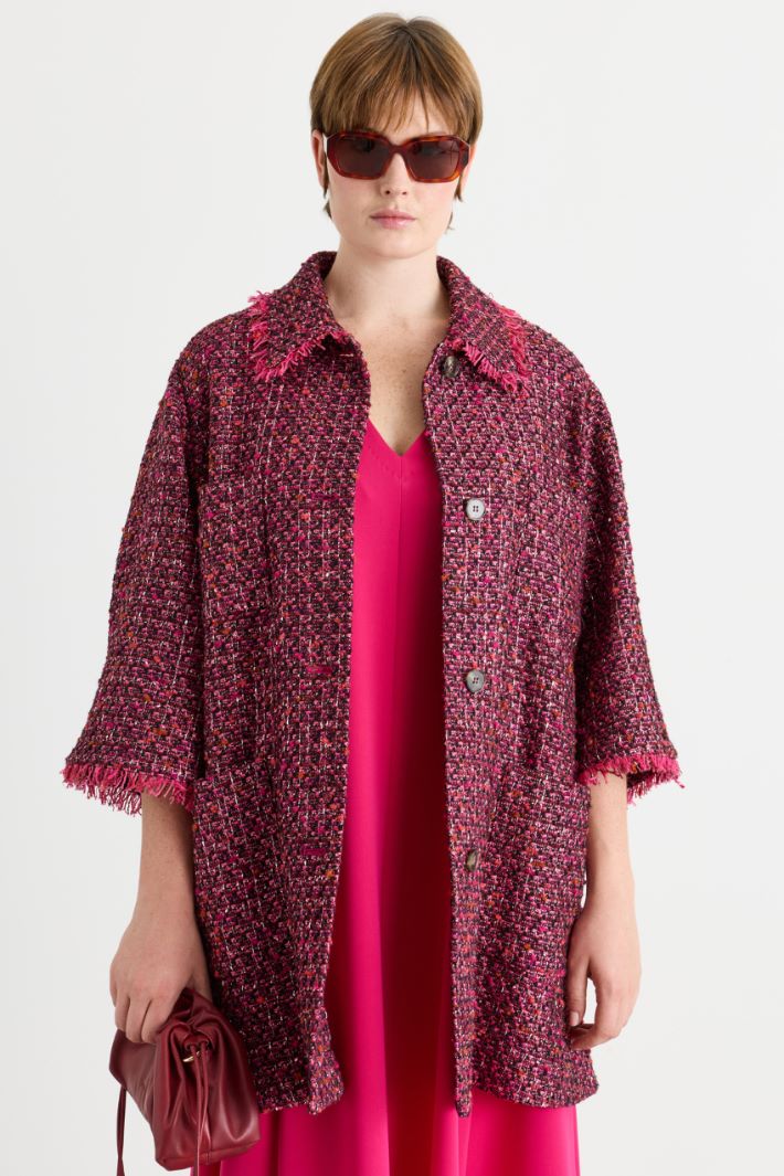 Knitted jacket - RED - Intrend - 2