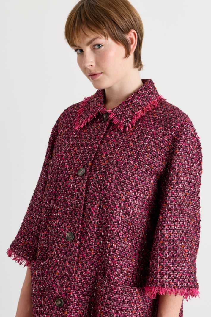 Knitted jacket - RED - Intrend - 3