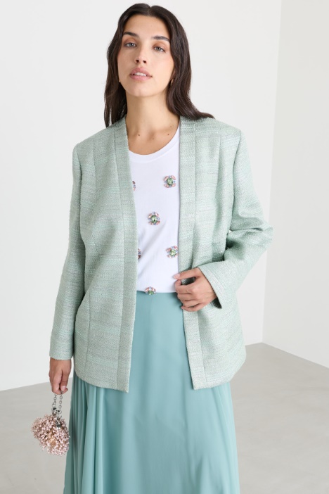 Edge-to-Edge Basketweave Jacket - Intrend