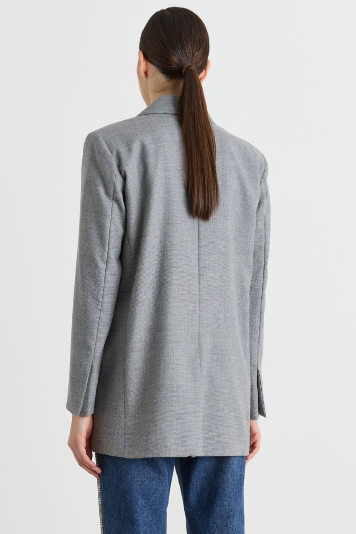 Straight-fit blazer - GREY - Intrend - 4