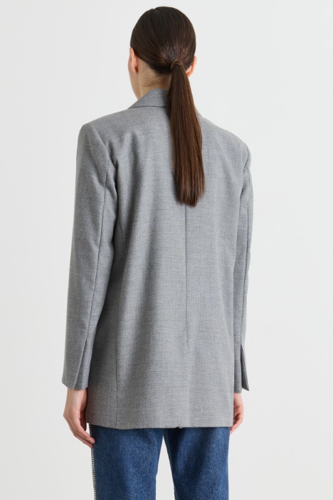 Blazer sfiancato in misto lana