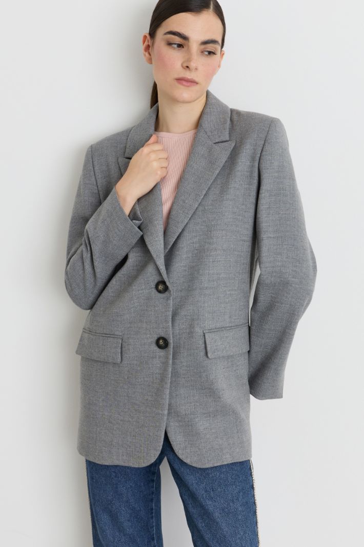 Straight-fit blazer - GREY - Intrend - 2