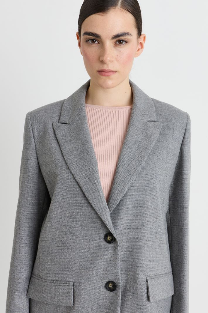 Straight-fit blazer - GREY - Intrend - 3