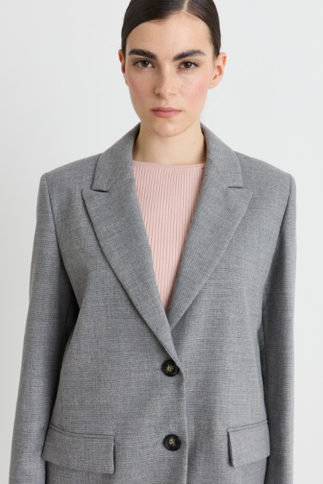 Blazer sfiancato in misto lana