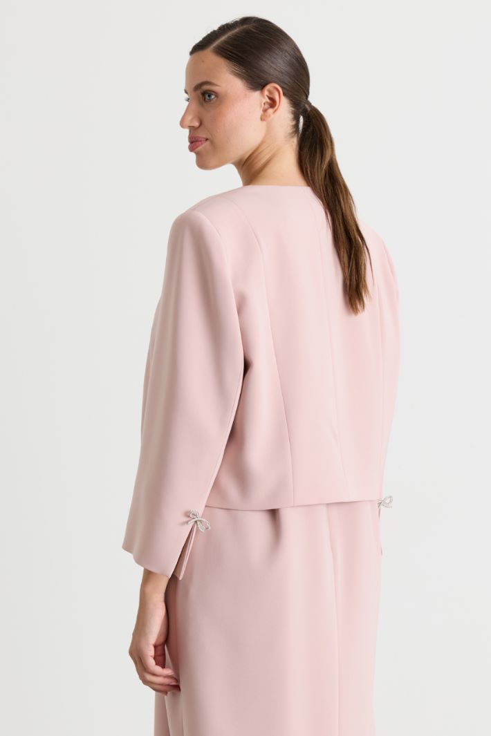 Cady Jacket with Rhinestone Bow - PINK - Intrend - 4