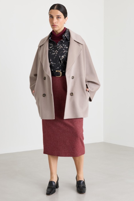 Double-faced coat with oversized lapels - Intrend